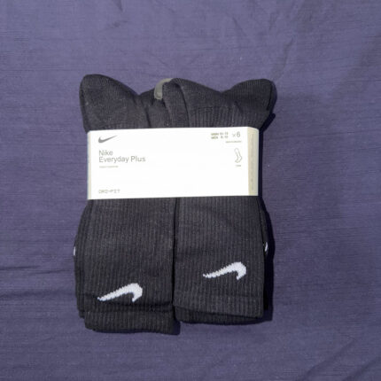 FREE Shipping- Nike Everyday Plus Cushion Crew Training Socks (6 Pair) nkSX6897 065 - Black